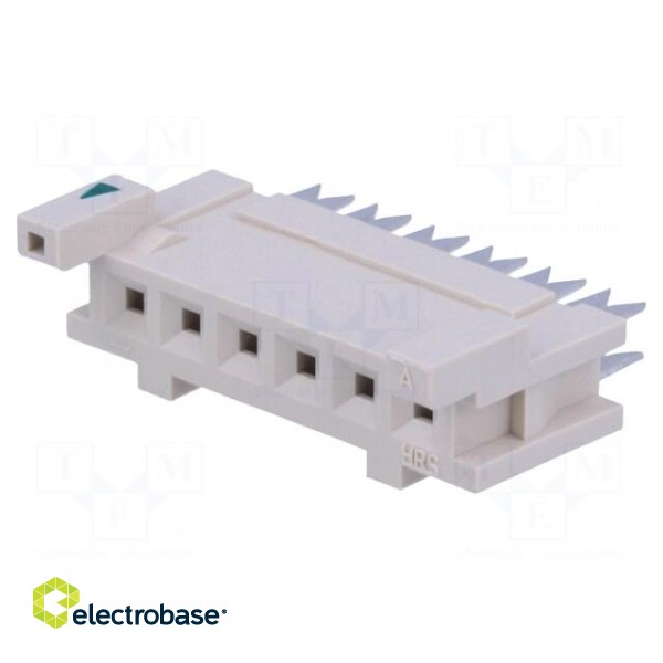 Wire-board | plug | female | DF1 | 2.5mm | PIN: 6 | without strain relief image 1