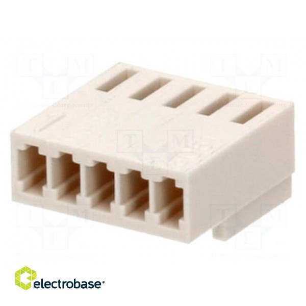 Wire-board | plug | female | KK | 2.5mm | PIN: 5 | w/o contacts | for cable image 1