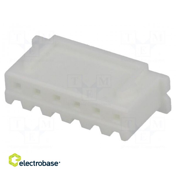 Wire-board | plug | female | XH | 2.5mm | PIN: 6 | w/o contacts | for cable image 1