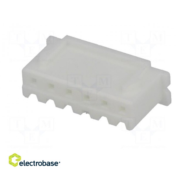 Wire-board | plug | female | XH | 2.5mm | PIN: 6 | w/o contacts | for cable image 2
