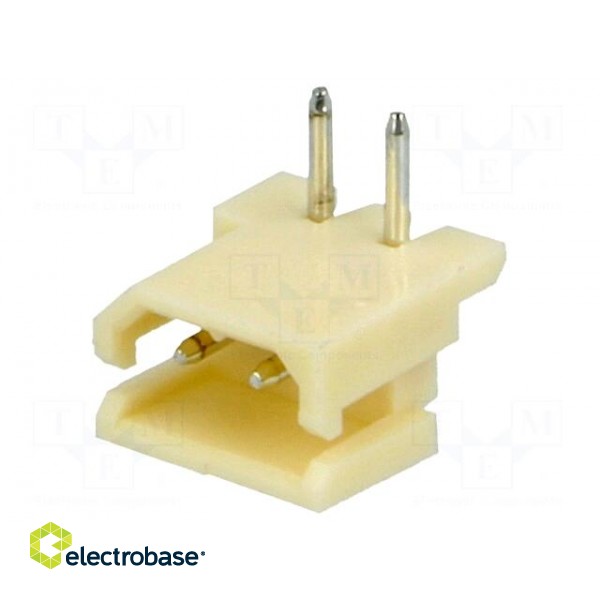Socket | wire-board | male | A2506 | 2.5mm | PIN: 2 | THT | 250V | 3A | tinned image 1