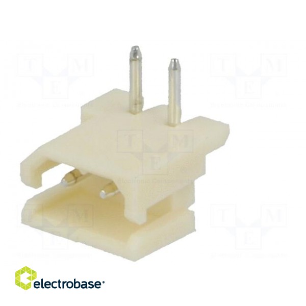 Socket | wire-board | male | A2506 | 2.5mm | PIN: 2 | THT | 250V | 3A | tinned image 2
