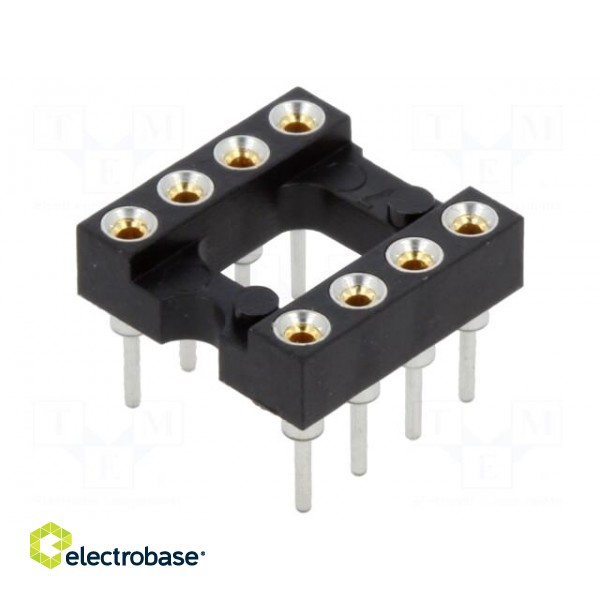 4+4 Pos. Female DIL Vertical Throughboard IC Socket