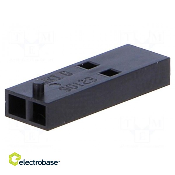 Plug | wire-board | female | C-Grid III | 2.54mm | PIN: 2 | w/o contacts paveikslėlis 1