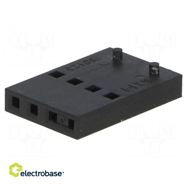 Plug | wire-board | female | C-Grid III | 2.54mm | PIN: 4 | w/o contacts paveikslėlis 1