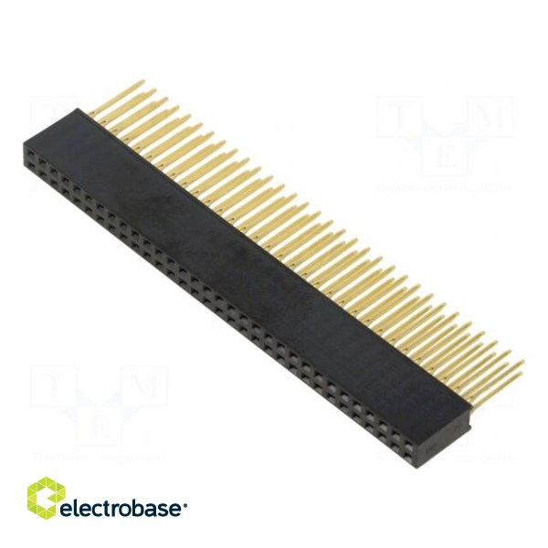 Socket | pin strips | female | 2.54mm | PIN: 64 | THT | on PCBs | straight