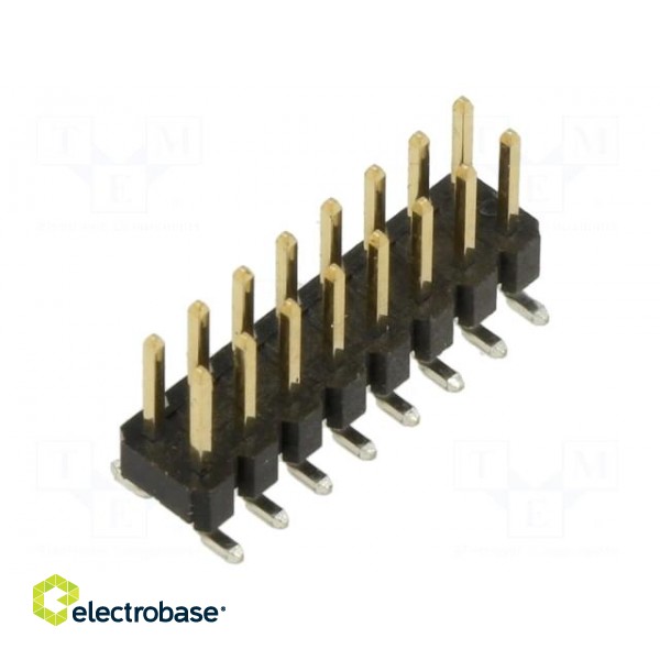 Pin header | pin strips | male | 2.54mm | PIN: 16 | SMT | on PCBs