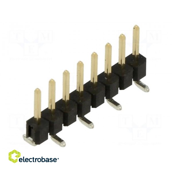 Pin header | pin strips | male | 2.54mm | PIN: 8 | SMT | on PCBs | vertical