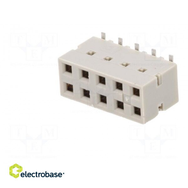 Socket | wire-board | female | DUBOX | 2.54mm | PIN: 10 | SMT | gold-plated image 2