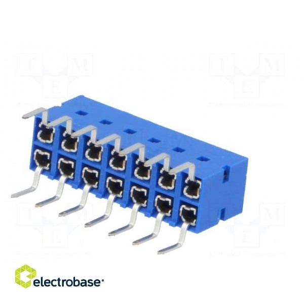Socket | PCB to PCB | female | Dubox® | 2.54mm | PIN: 14 | THT | 2A | blue image 6