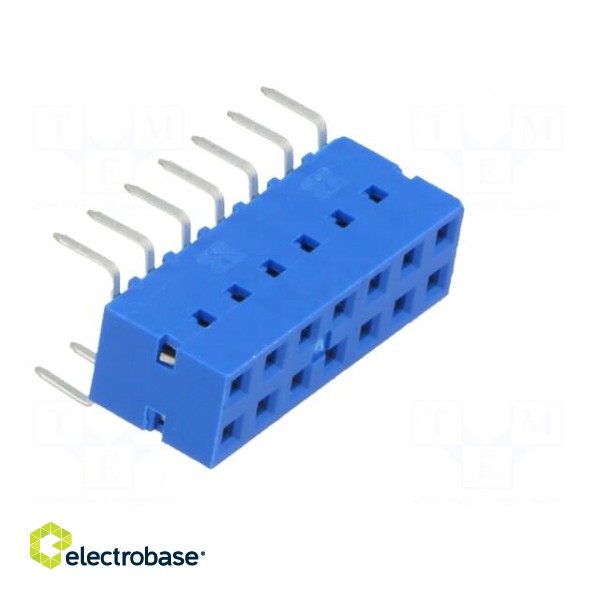 Socket | PCB to PCB | female | Dubox® | 2.54mm | PIN: 14 | THT | 2A | blue image 8