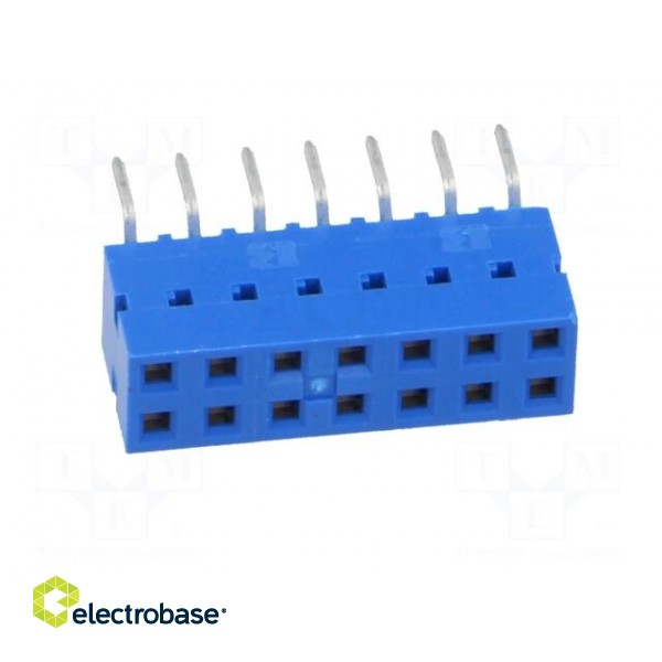 Socket | wire-board | female | DUBOX | 2.54mm | PIN: 14 | THT | 2A | straight paveikslėlis 9