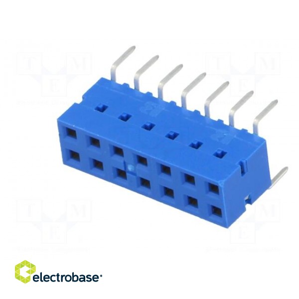 Socket | PCB to PCB | female | Dubox® | 2.54mm | PIN: 14 | THT | 2A | blue image 2