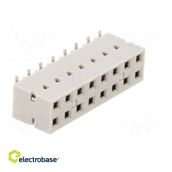Socket | PCB to PCB | female | Dubox® | 2.54mm | PIN: 16 | SMT | Layout: 2x8 paveikslėlis 8