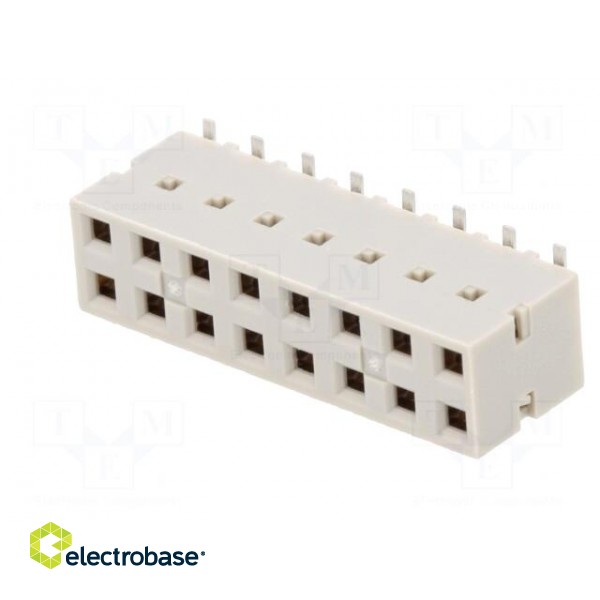 Socket | PCB to PCB | female | Dubox® | 2.54mm | PIN: 16 | SMT | Layout: 2x8 image 2