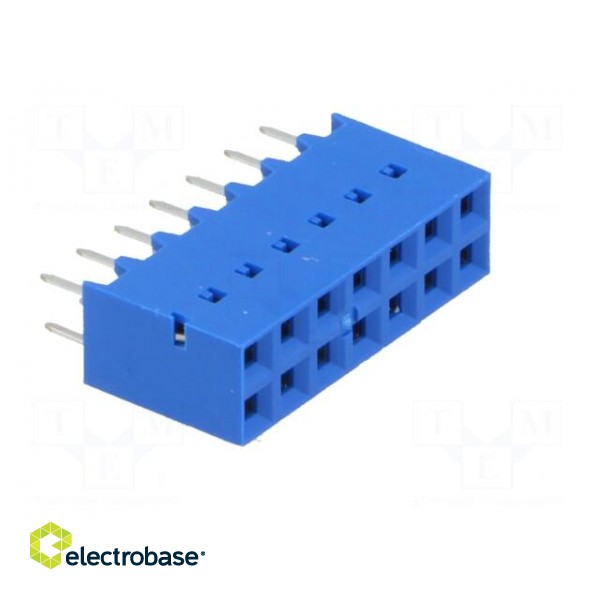 Socket | PCB to PCB | female | Dubox® | 2.54mm | PIN: 14 | THT | 2A | blue image 8