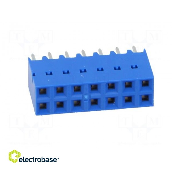 Socket | PCB to PCB | female | Dubox® | 2.54mm | PIN: 14 | THT | 2A | blue image 9