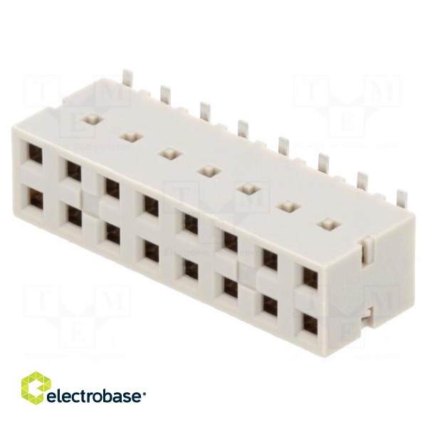 Socket | PCB to PCB | female | Dubox® | 2.54mm | PIN: 16 | SMT | Layout: 2x8 paveikslėlis 1
