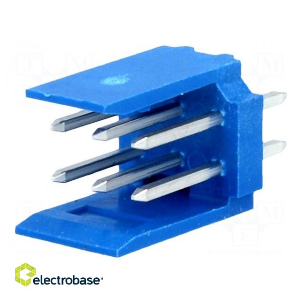 Socket | wire-board | male | HE14 | 2.54mm | PIN: 6 | THT | 3A | tinned фото 1