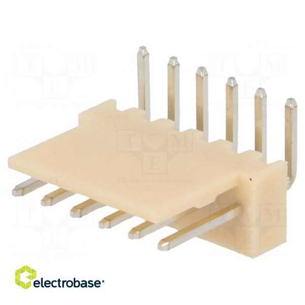 Socket | wire-board | male | NS25 | 2.54mm | PIN: 6 | THT | 250V | 3A | tinned paveikslėlis 1