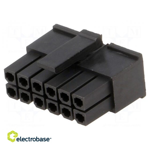 Plug | wire-board | female | 3mm | PIN: 12 | w/o contacts | for cable | 5A image 1