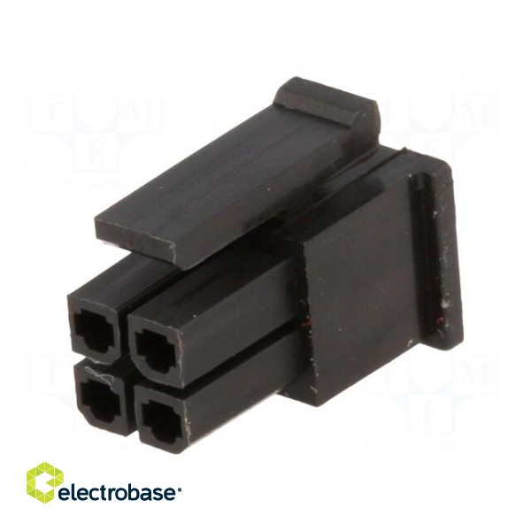 Plug | wire-board | female | 3mm | PIN: 4 | w/o contacts | for cable | 5A image 1