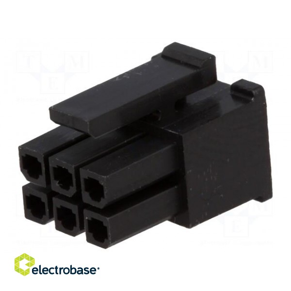 Plug | wire-board | female | 3mm | PIN: 6 | w/o contacts | for cable | 5A фото 1