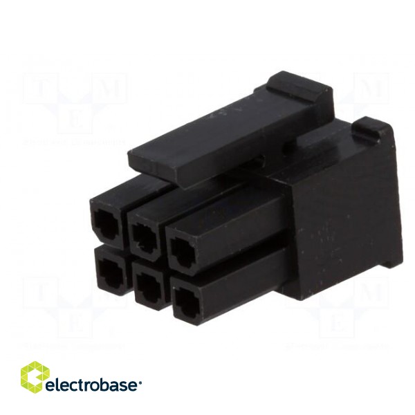 Plug | wire-board | female | 3mm | PIN: 6 | w/o contacts | for cable | 5A image 2