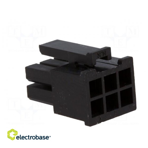 Plug | wire-board | female | 3mm | PIN: 6 | w/o contacts | for cable | 5A фото 4