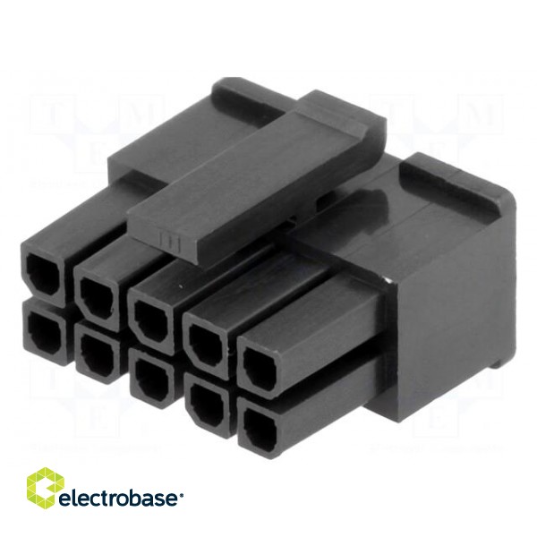 Plug | wire-board | female | MF30 | 3mm | PIN: 10 | w/o contacts image 1