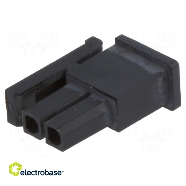 Plug | wire-board | female | MF30 | 3mm | PIN: 2 | w/o contacts | for cable paveikslėlis 1