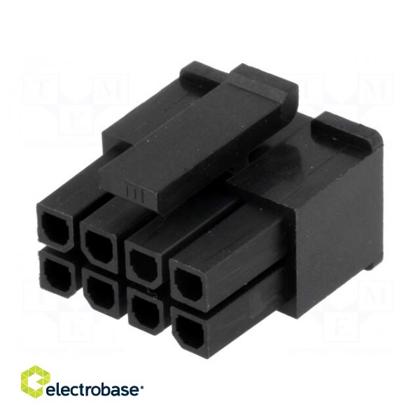 Plug | wire-board | female | MF30 | 3mm | PIN: 8 | w/o contacts | for cable paveikslėlis 1