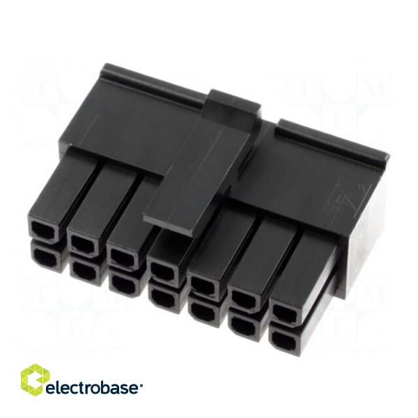 Plug | wire-board | female | Micro-Fit 3.0 | 3mm | PIN: 14 | w/o contacts image 1