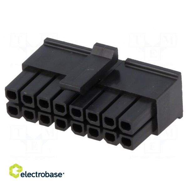 Plug | wire-board | female | Micro-Fit 3.0 | 3mm | PIN: 16 | w/o contacts image 1