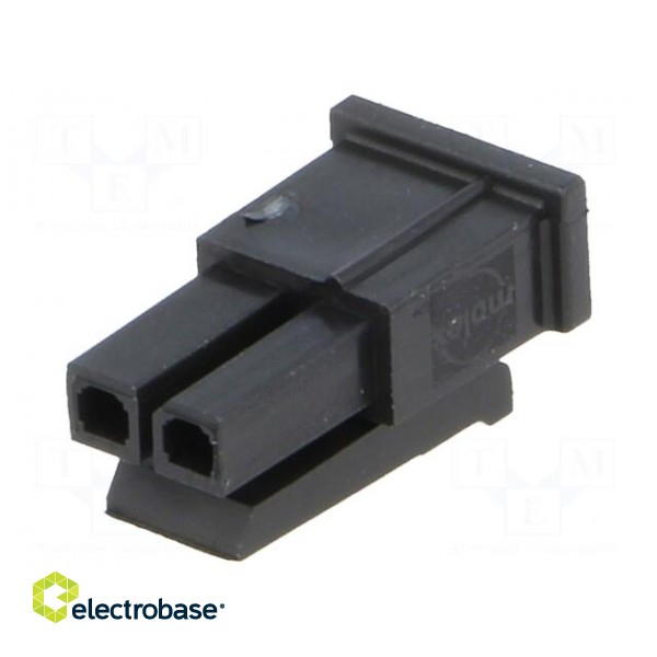 Plug | wire-board | female | Micro-Fit 3.0 | 3mm | PIN: 2 | w/o contacts фото 1