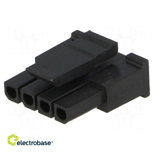 Plug | wire-board | female | Micro-Fit 3.0 | 3mm | PIN: 4 | w/o contacts paveikslėlis 1