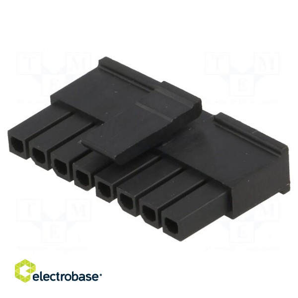 Plug | wire-board | female | Micro-Fit 3.0 | 3mm | PIN: 8 | w/o contacts фото 1