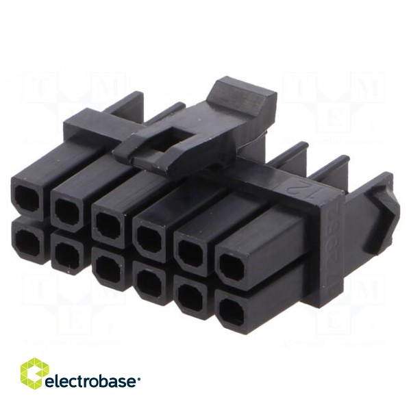 Plug | wire-board | female | Micro-Fit TPA | 3mm | PIN: 12 | w/o contacts image 1