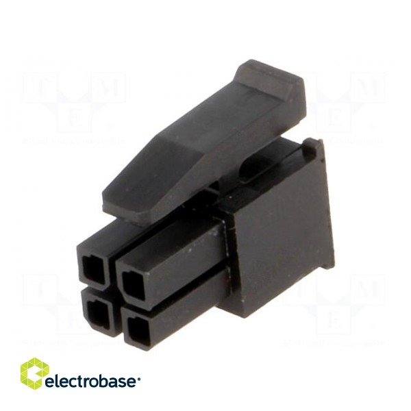 Plug | wire-board | female | Micro MATE-N-LOK | 3mm | PIN: 4 | for cable image 1