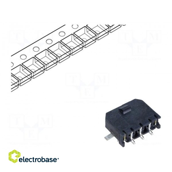 Socket | wire-board | male | Micro-Fit 3.0 | 3mm | PIN: 3 | Glow-Wire | SMT