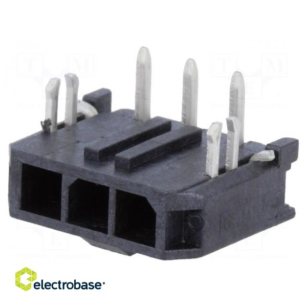 Socket | wire-board | male | Micro-Fit 3.0 | 3mm | PIN: 3 | Glow-Wire | THT image 1