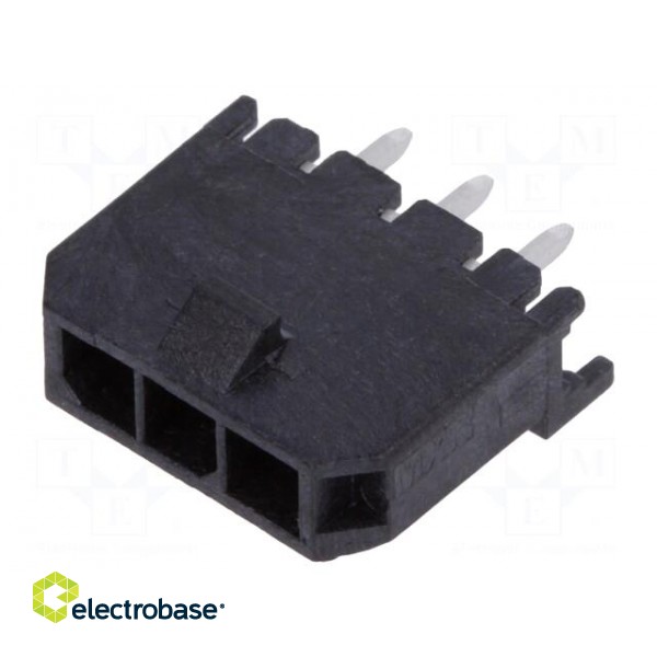 Socket | wire-board | male | Micro-Fit 3.0 | 3mm | PIN: 3 | THT | 5A | 600V фото 1