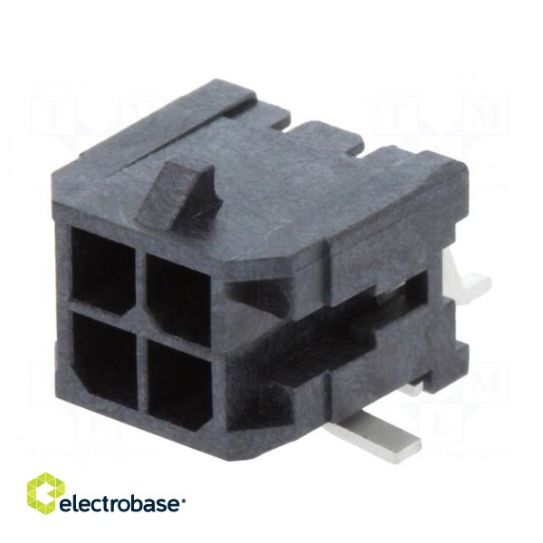 Socket | wire-board | male | Micro-Fit 3.0 | 3mm | PIN: 4 | Glow-Wire | SMT image 1