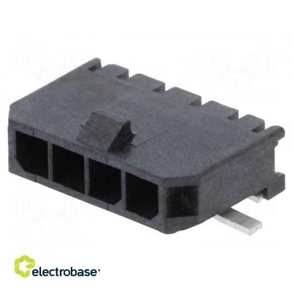 Socket | wire-board | male | Micro-Fit 3.0 | 3mm | PIN: 4 | Glow-Wire | SMT image 1