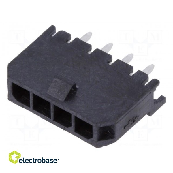 Socket | wire-board | male | Micro-Fit 3.0 | 3mm | PIN: 4 | THT | 5A | 600V image 1