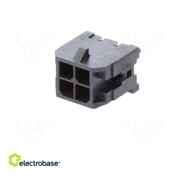 Socket | wire-board | male | Micro-Fit 3.0 | 3mm | PIN: 4 | THT | 5A | 600V фото 2