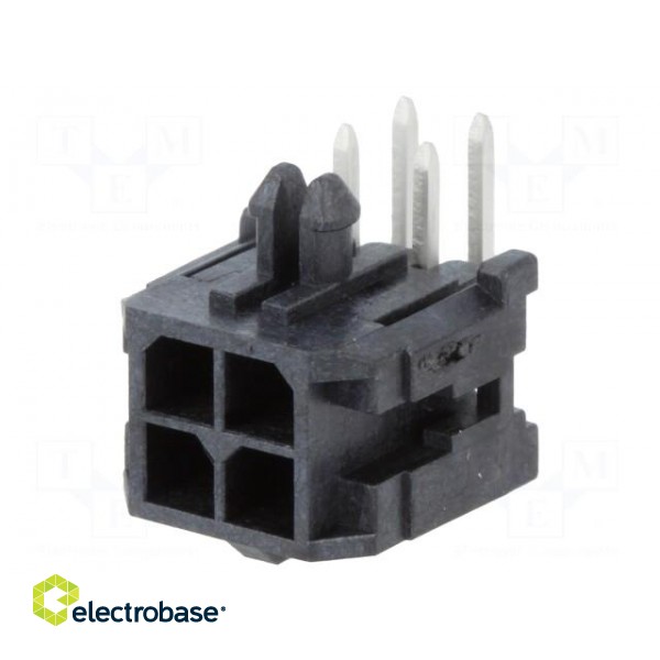 Socket | wire-board | male | Micro-Fit 3.0 | 3mm | PIN: 4 | THT | 5A | 600V image 1