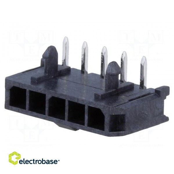 Socket | wire-board | male | Micro-Fit 3.0 | 3mm | PIN: 5 | THT | 5A | tinned image 1