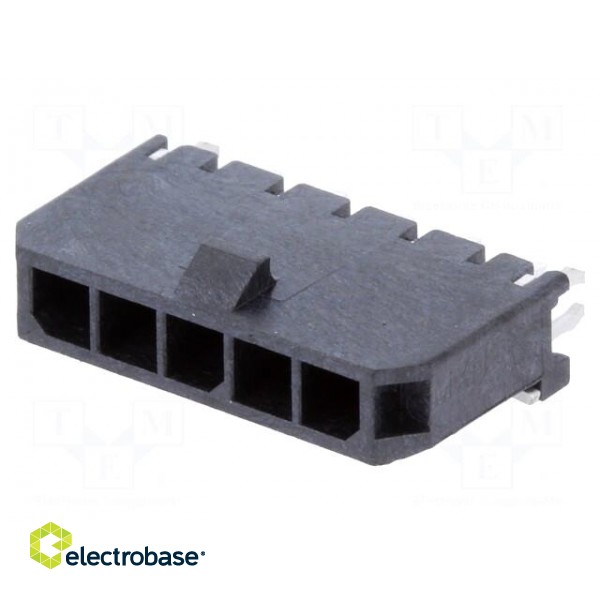 Socket | wire-board | male | Micro-Fit 3.0 | 3mm | PIN: 5 | THT | 5A | tinned image 1