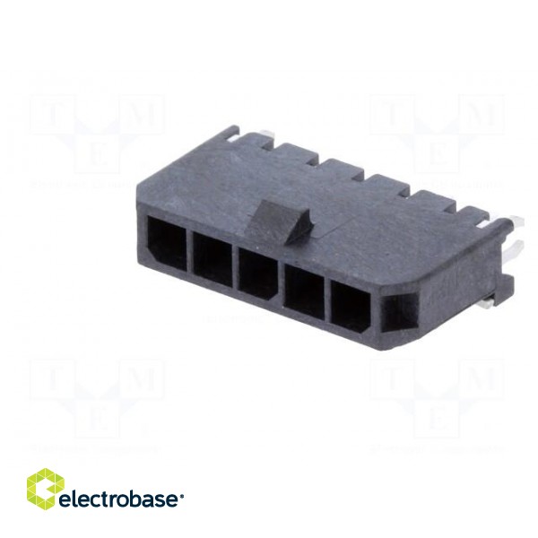 Socket | wire-board | male | Micro-Fit 3.0 | 3mm | PIN: 5 | THT | 5A | tinned image 2